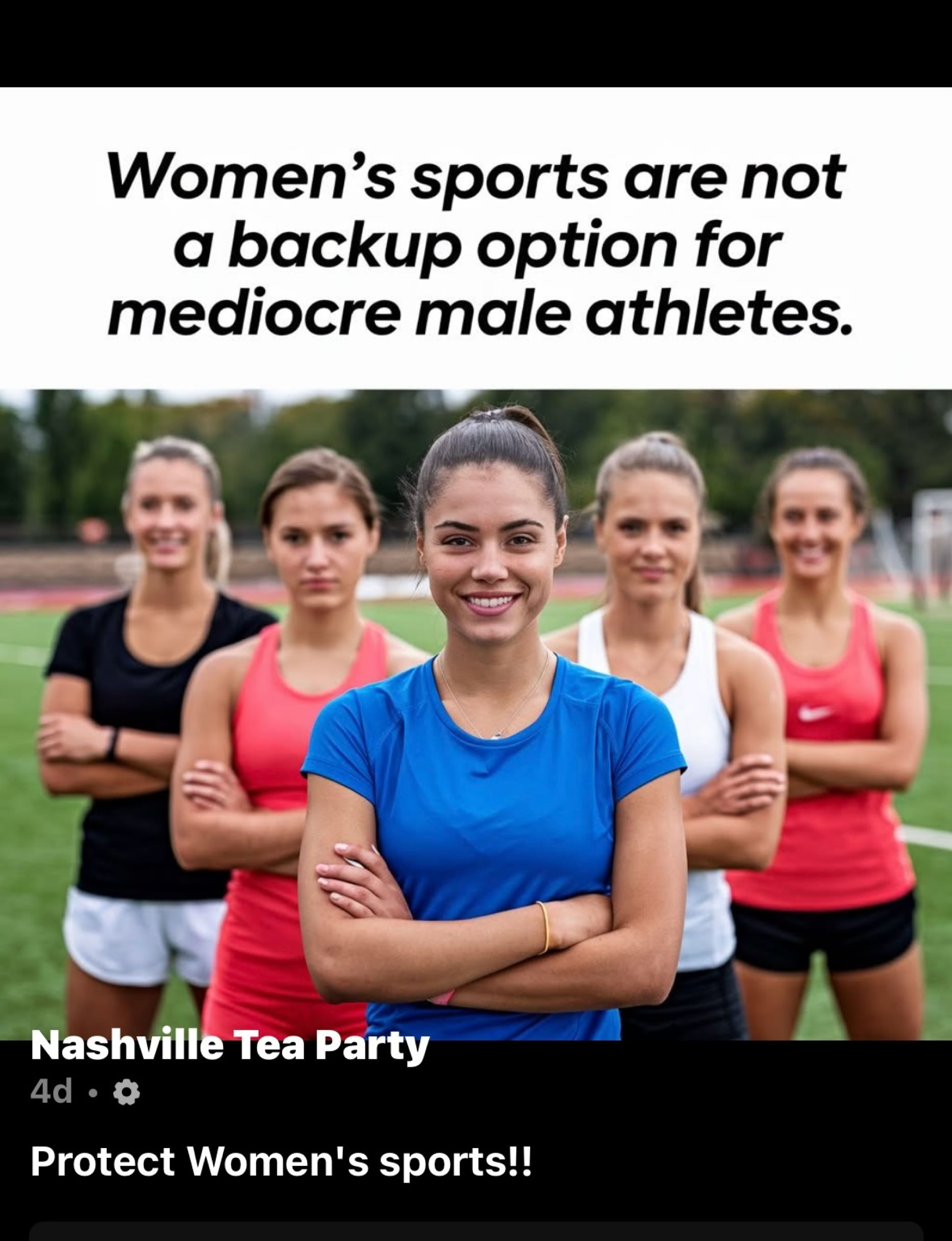 Women's sports are not a backdrop option for medicore male atheletes